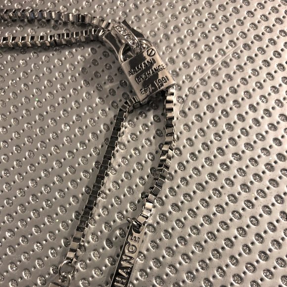 Armani Exchange  Silver Plated "Zipper" Lariat - Picture 2 of 6